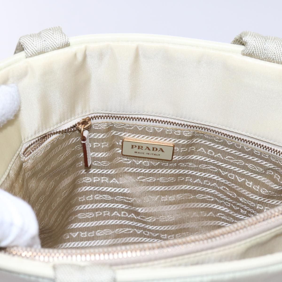 Prada Beige Synthetic Handbag (Pre-Owned) Size ONE SIZE - 19 Thumbnail