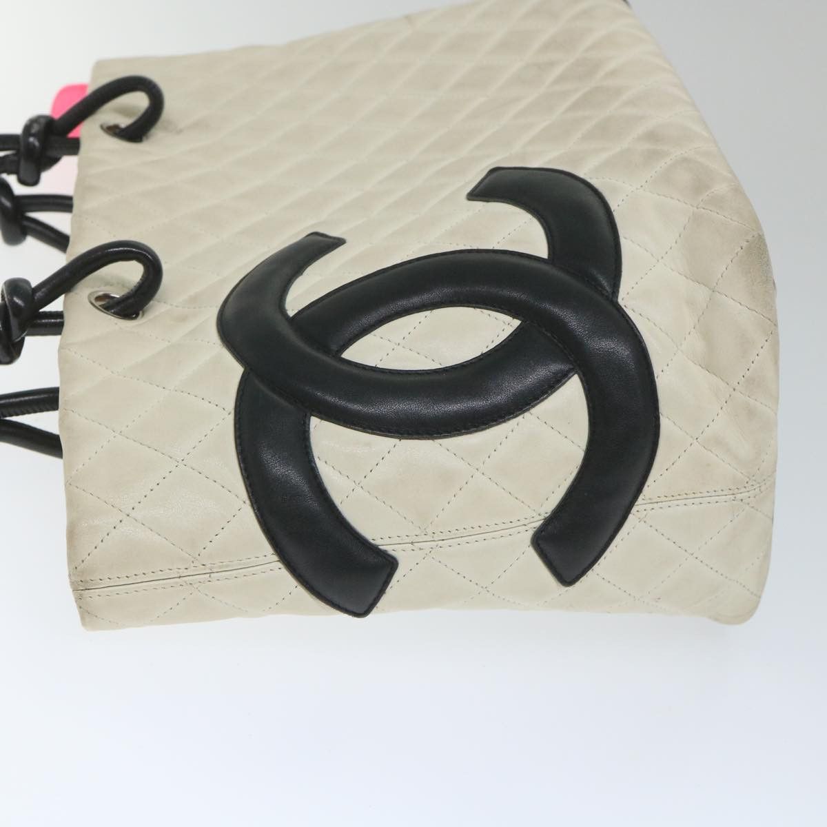 Chanel Cambon Line White Leather Tote Bag (Pre-Owned) Size ONE SIZE - 6 Thumbnail