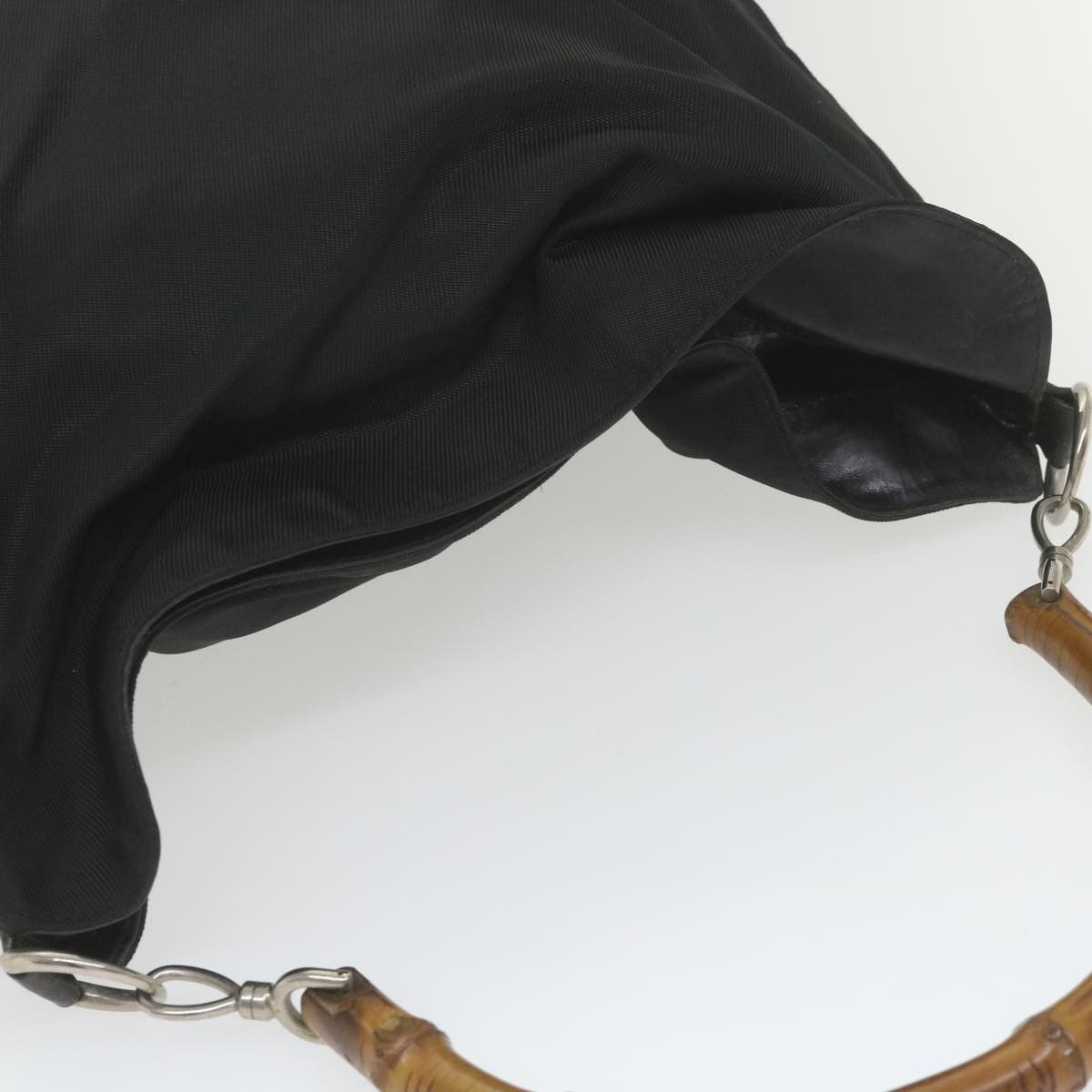 Gucci Bamboo Black Canvas Shoulder Bag (Pre-Owned) Size ONE SIZE - 4 Thumbnail