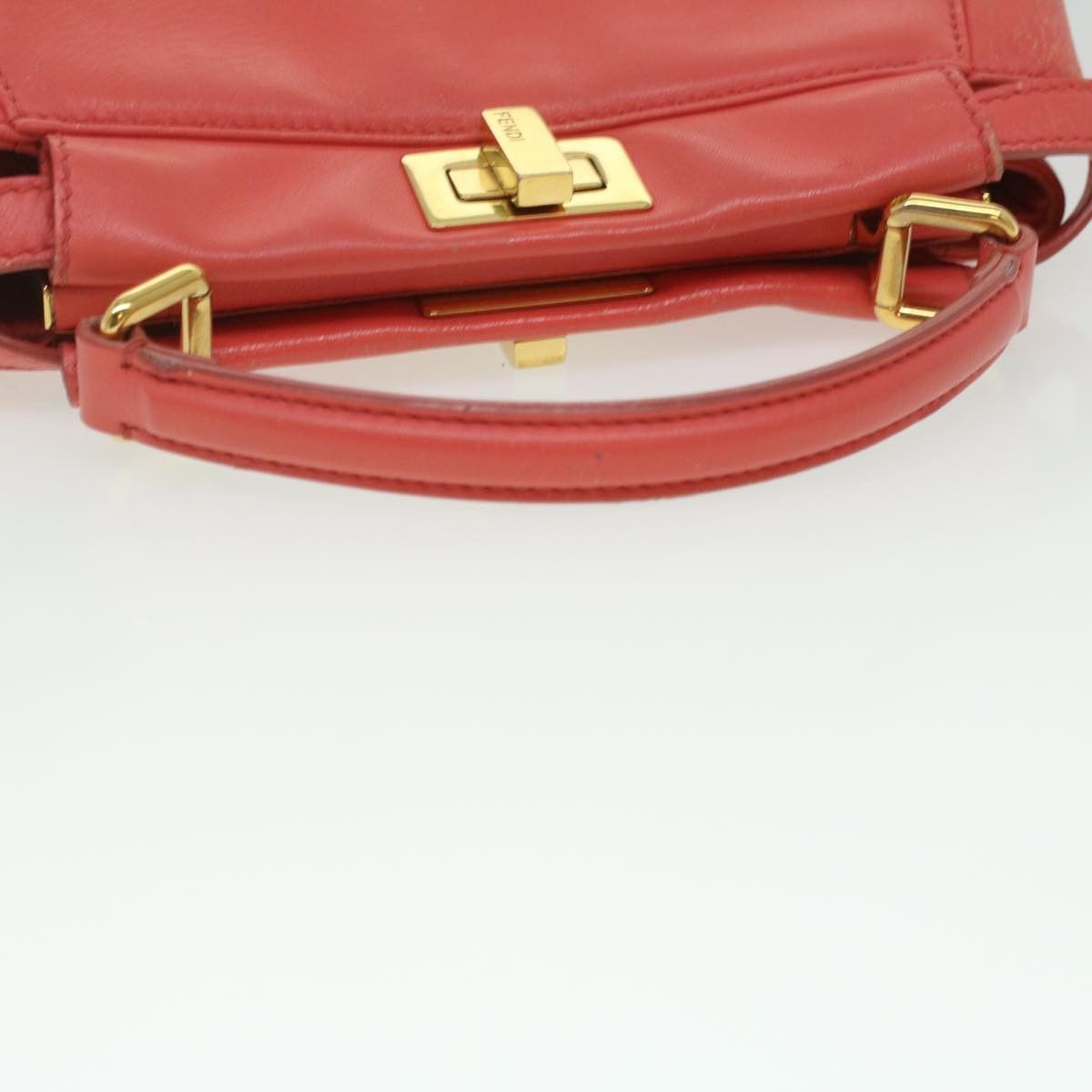 Fendi Peekaboo Orange Leather Handbag (Pre-Owned) Size ONE SIZE - 6 Thumbnail