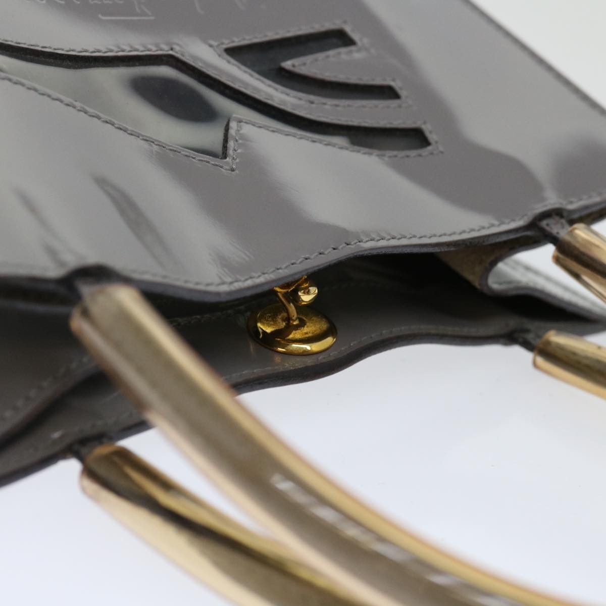 Salvatore Ferragamo Grey Patent Leather Handbag (Pre-Owned) Size ONE SIZE - 11 Thumbnail