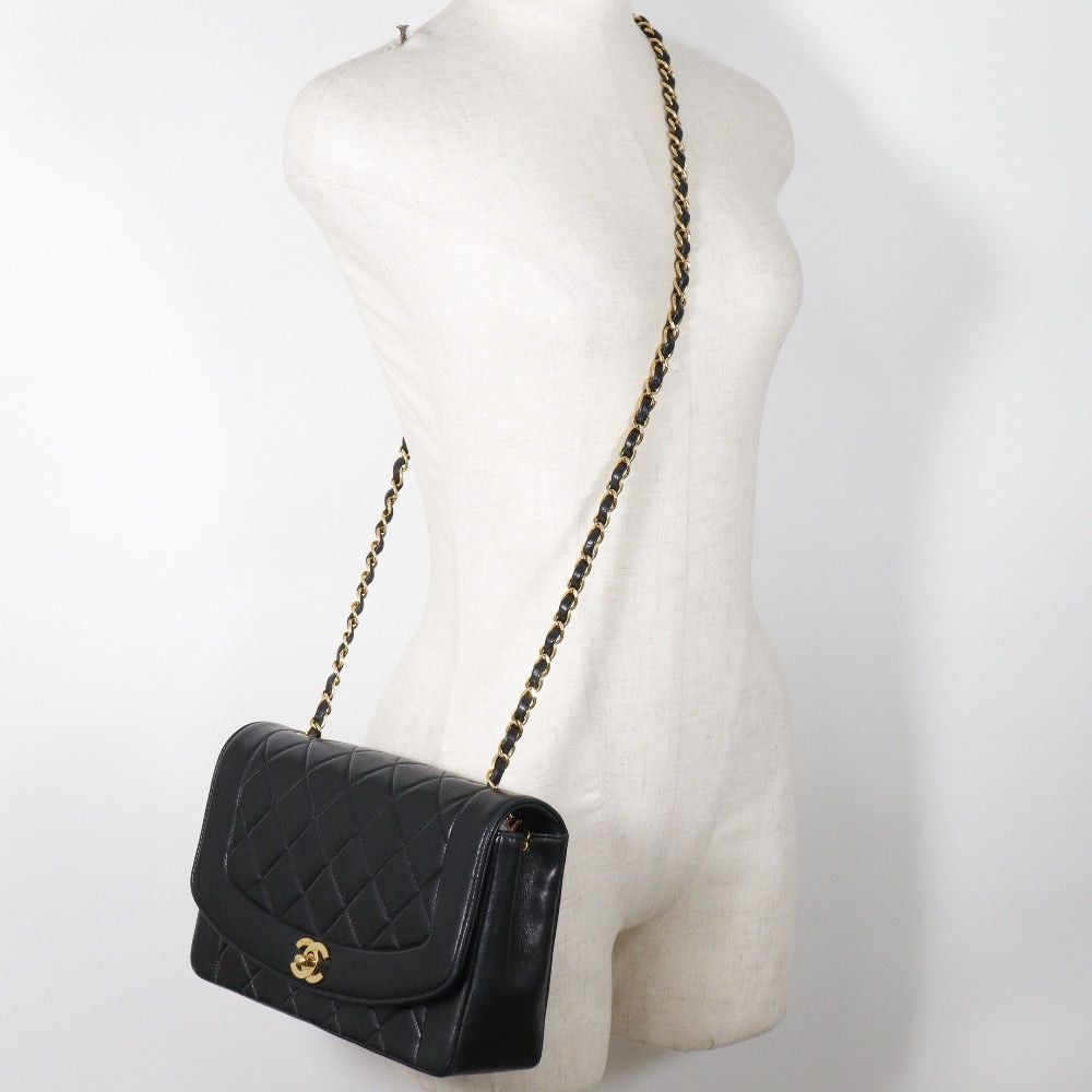 Chanel Diana Black Leather Shoulder Bag (Pre-Owned) Size ONE SIZE - 7 Thumbnail