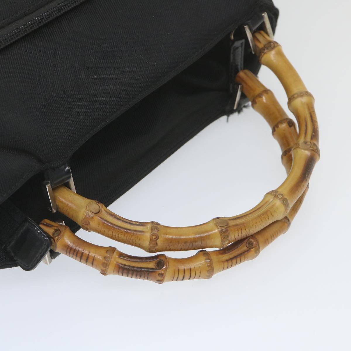 Gucci Bamboo Black Canvas Shoulder Bag (Pre-Owned) Size ONE SIZE - 6 Thumbnail