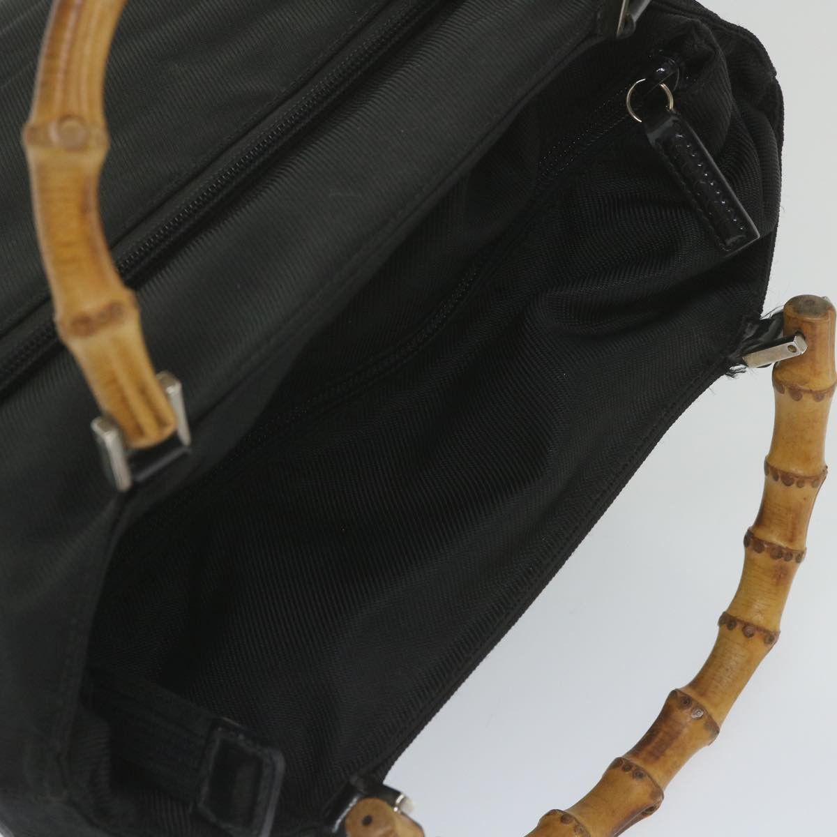 Gucci Bamboo Black Canvas Shoulder Bag (Pre-Owned) Size ONE SIZE - 5 Thumbnail