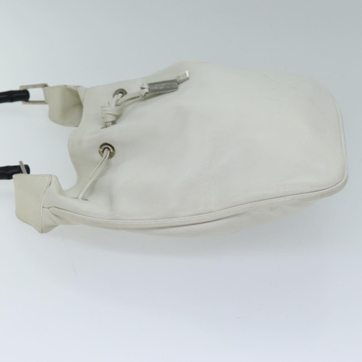 Gucci Bamboo White Leather Shoulder Bag (Pre-Owned) Size ONE SIZE - 12 Thumbnail