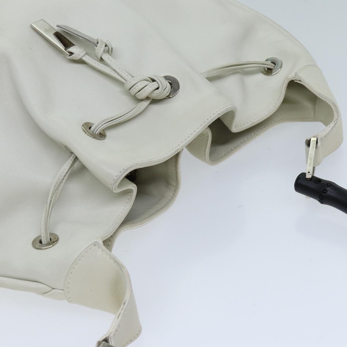 Gucci Bamboo White Leather Shoulder Bag (Pre-Owned) Size ONE SIZE - 13 Thumbnail