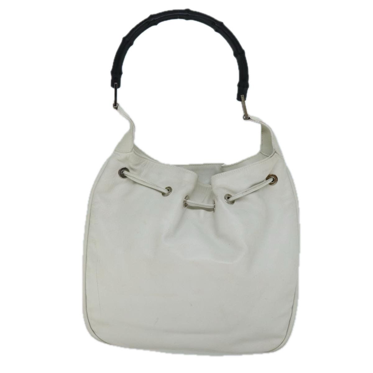 Gucci Bamboo White Leather Shoulder Bag (Pre-Owned) Size ONE SIZE - 2 Thumbnail