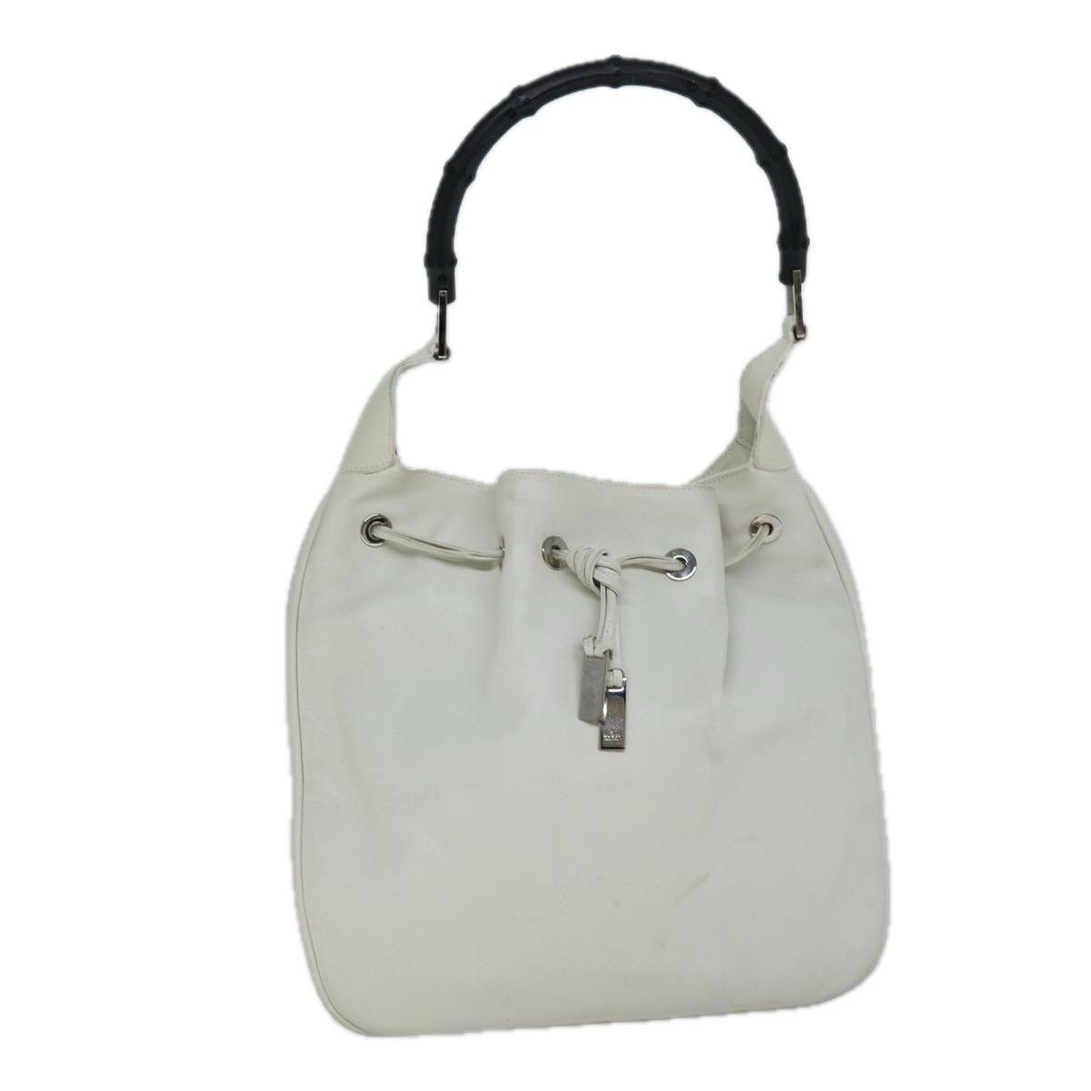 Gucci Bamboo White Leather Shoulder Bag (Pre-Owned) Size ONE SIZE - 20 Thumbnail