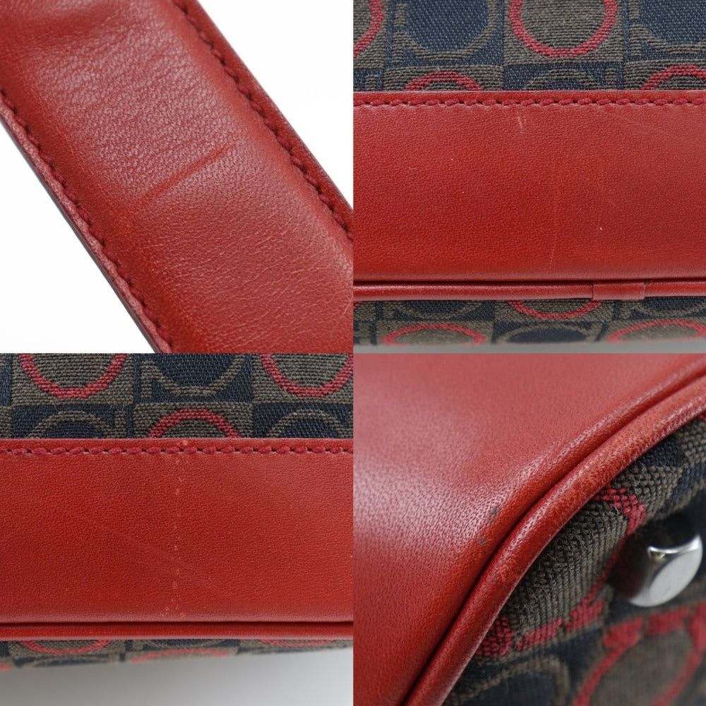 Salvatore Ferragamo Gancini Red Canvas Shoulder Bag (Pre-Owned) Size ONE SIZE - 8 Thumbnail