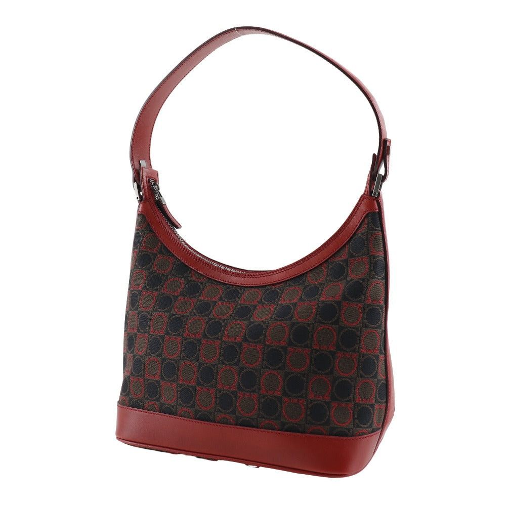 Salvatore Ferragamo Gancini Red Canvas Shoulder Bag (Pre-Owned) Size ONE SIZE - 2 Thumbnail