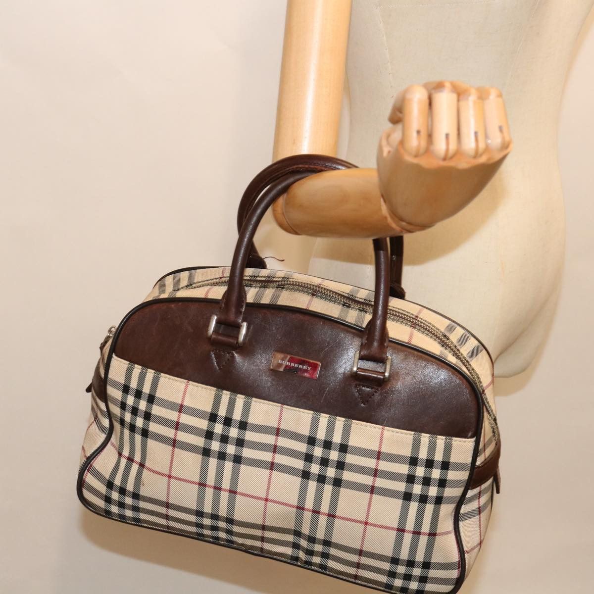 Burberry Nova Check Beige Synthetic Handbag (Pre-Owned) Size ONE SIZE - 7 Thumbnail