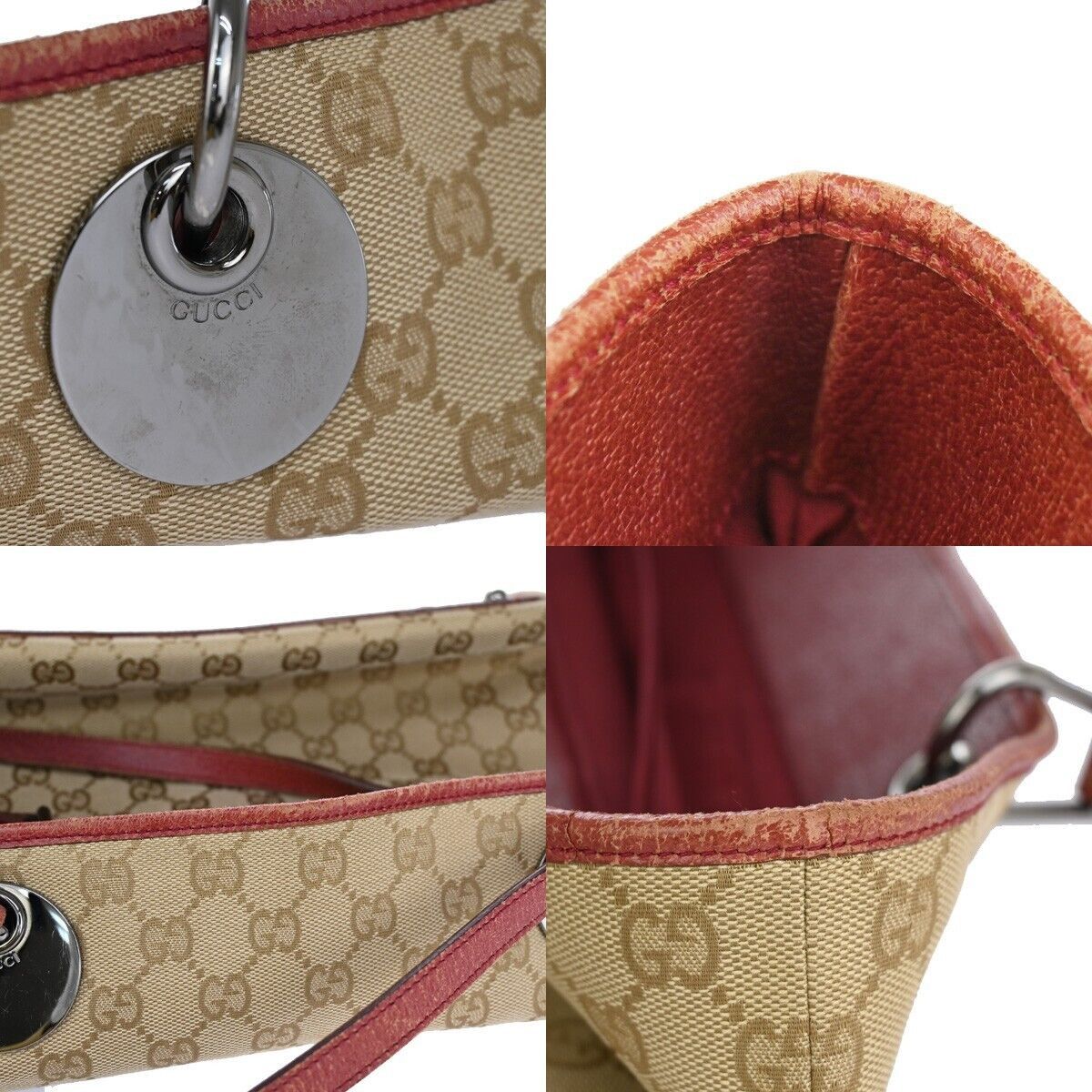 Gucci Gg Pattern Beige Canvas Shoulder Bag (Pre-Owned) Size ONE SIZE - 6 Thumbnail