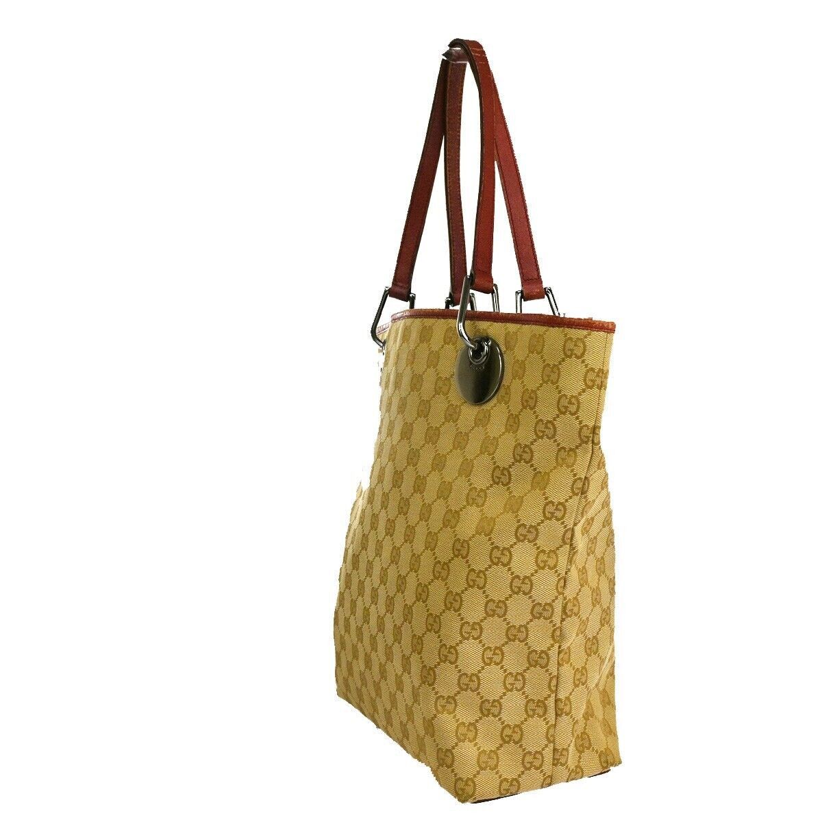 Gucci Gg Pattern Beige Canvas Shoulder Bag (Pre-Owned) Size ONE SIZE - 12 Thumbnail