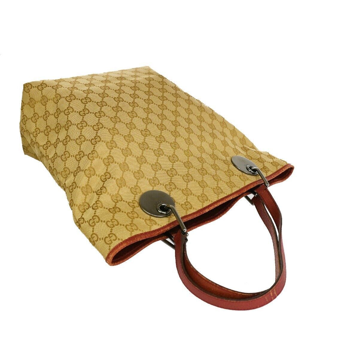 Gucci Gg Pattern Beige Canvas Shoulder Bag (Pre-Owned) Size ONE SIZE - 11 Thumbnail