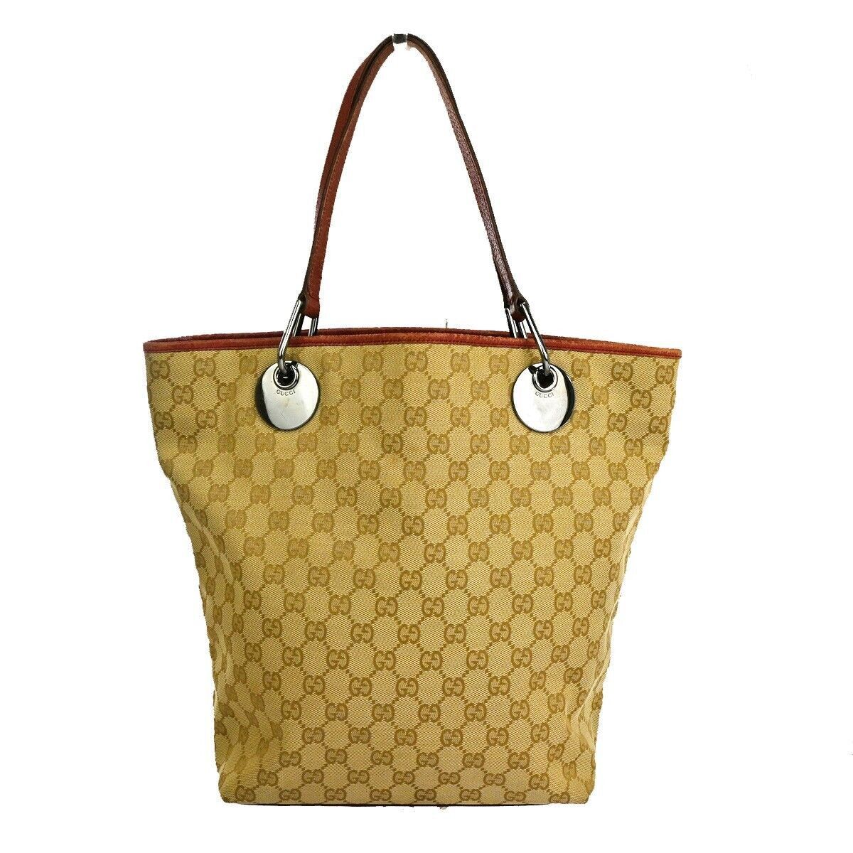 Gucci Gg Pattern Beige Canvas Shoulder Bag (Pre-Owned) Size ONE SIZE - 2 Thumbnail