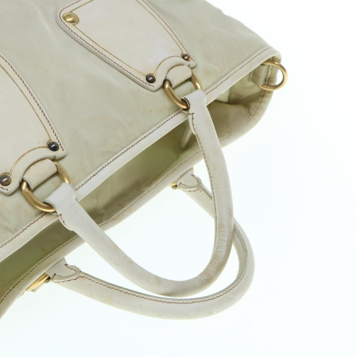 Prada Tessuto Beige Synthetic Handbag (Pre-Owned) Size ONE SIZE - 12 Thumbnail