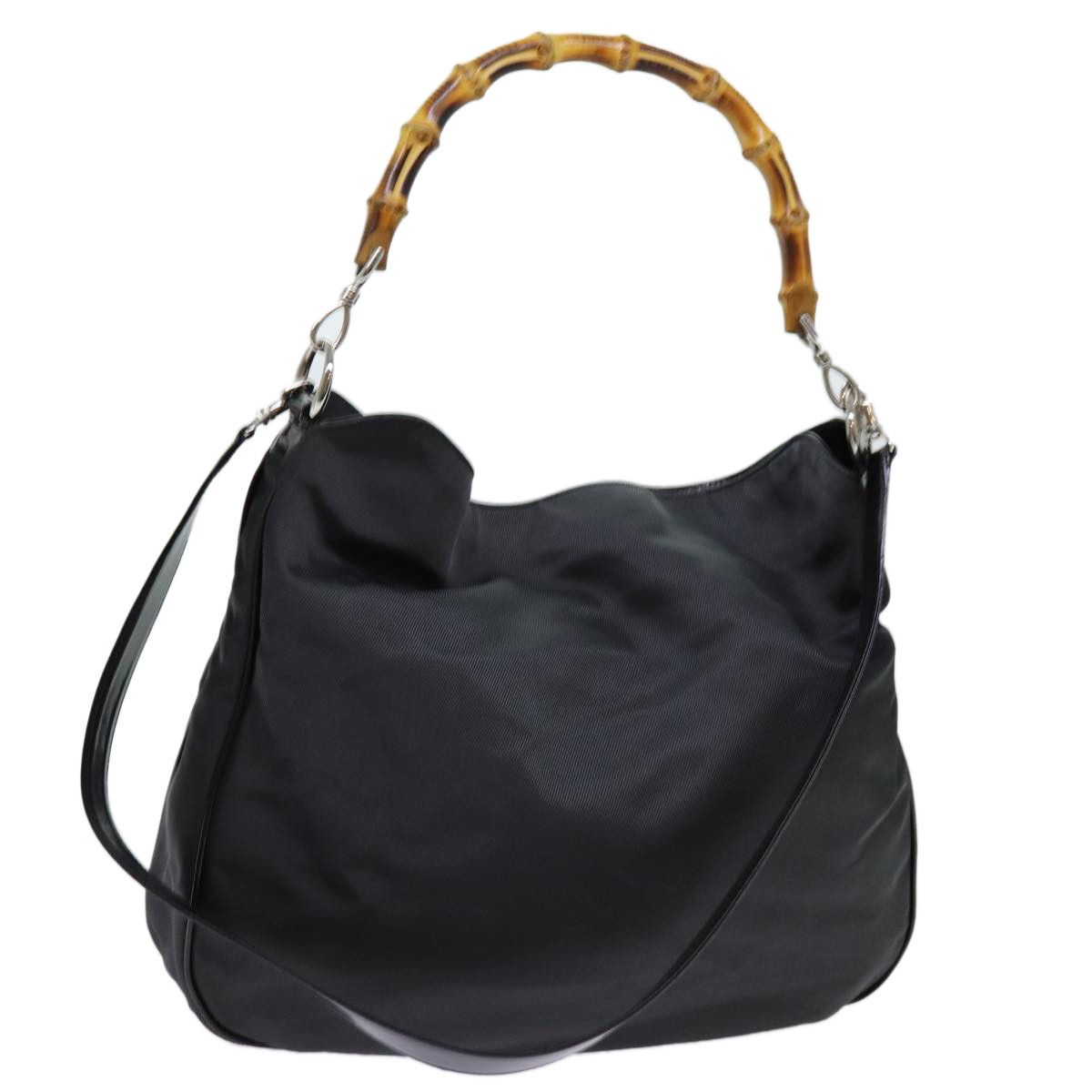 Gucci Bamboo Black Synthetic Handbag (Pre-Owned) Size ONE SIZE - 15 Thumbnail