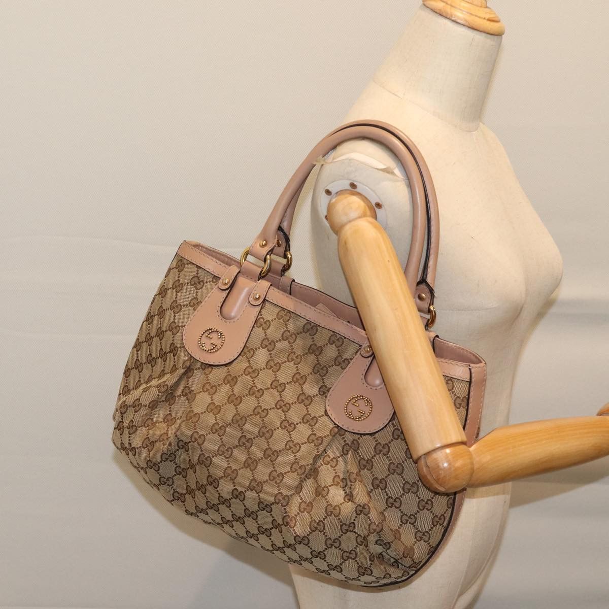 Gucci Scarlett Beige Canvas Handbag (Pre-Owned) Size ONE SIZE - 7 Thumbnail