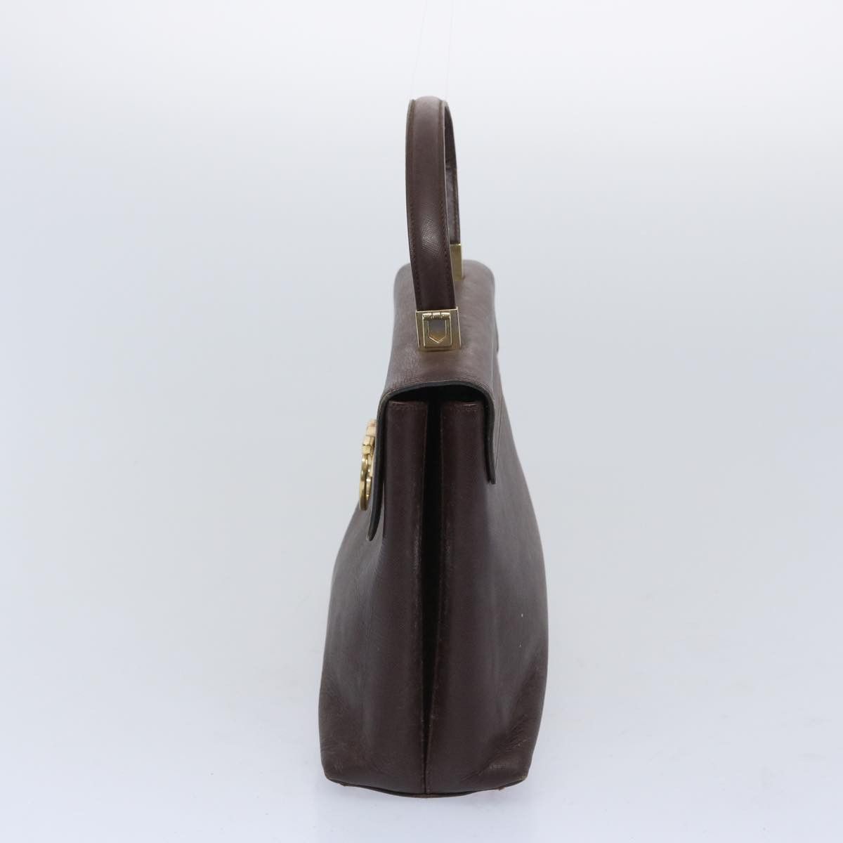 Salvatore Ferragamo Gancini Brown Leather Handbag (Pre-Owned) Size ONE SIZE - 9 Thumbnail