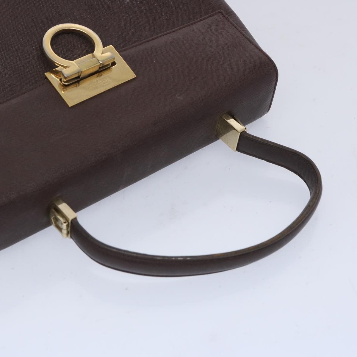 Salvatore Ferragamo Gancini Brown Leather Handbag (Pre-Owned) Size ONE SIZE - 4 Thumbnail