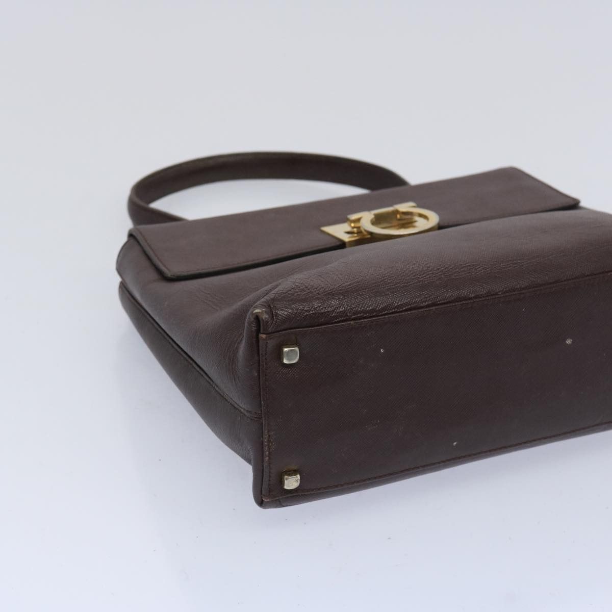 Salvatore Ferragamo Gancini Brown Leather Handbag (Pre-Owned) Size ONE SIZE - 13 Thumbnail