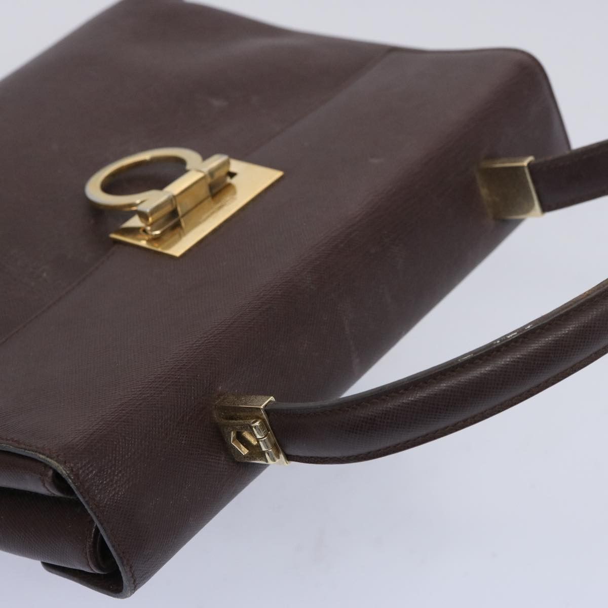 Salvatore Ferragamo Gancini Brown Leather Handbag (Pre-Owned) Size ONE SIZE - 11 Thumbnail