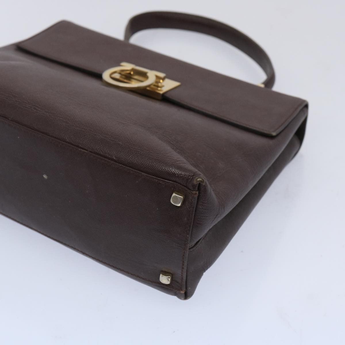 Salvatore Ferragamo Gancini Brown Leather Handbag (Pre-Owned) Size ONE SIZE - 14 Thumbnail