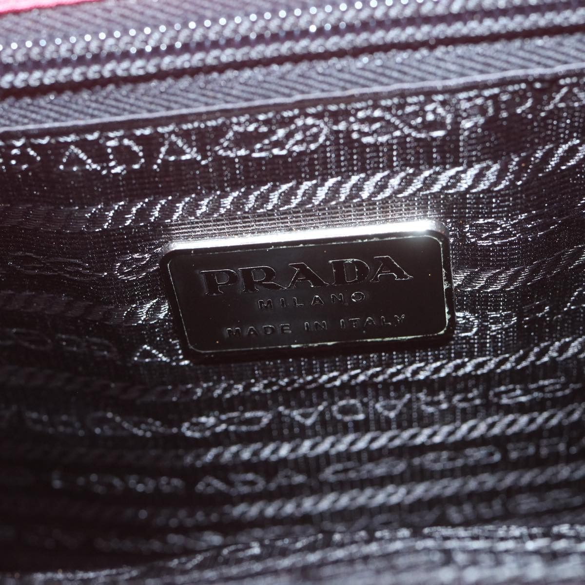 Prada Tessuto Burgundy Synthetic Handbag (Pre-Owned) Size ONE SIZE - 7 Thumbnail