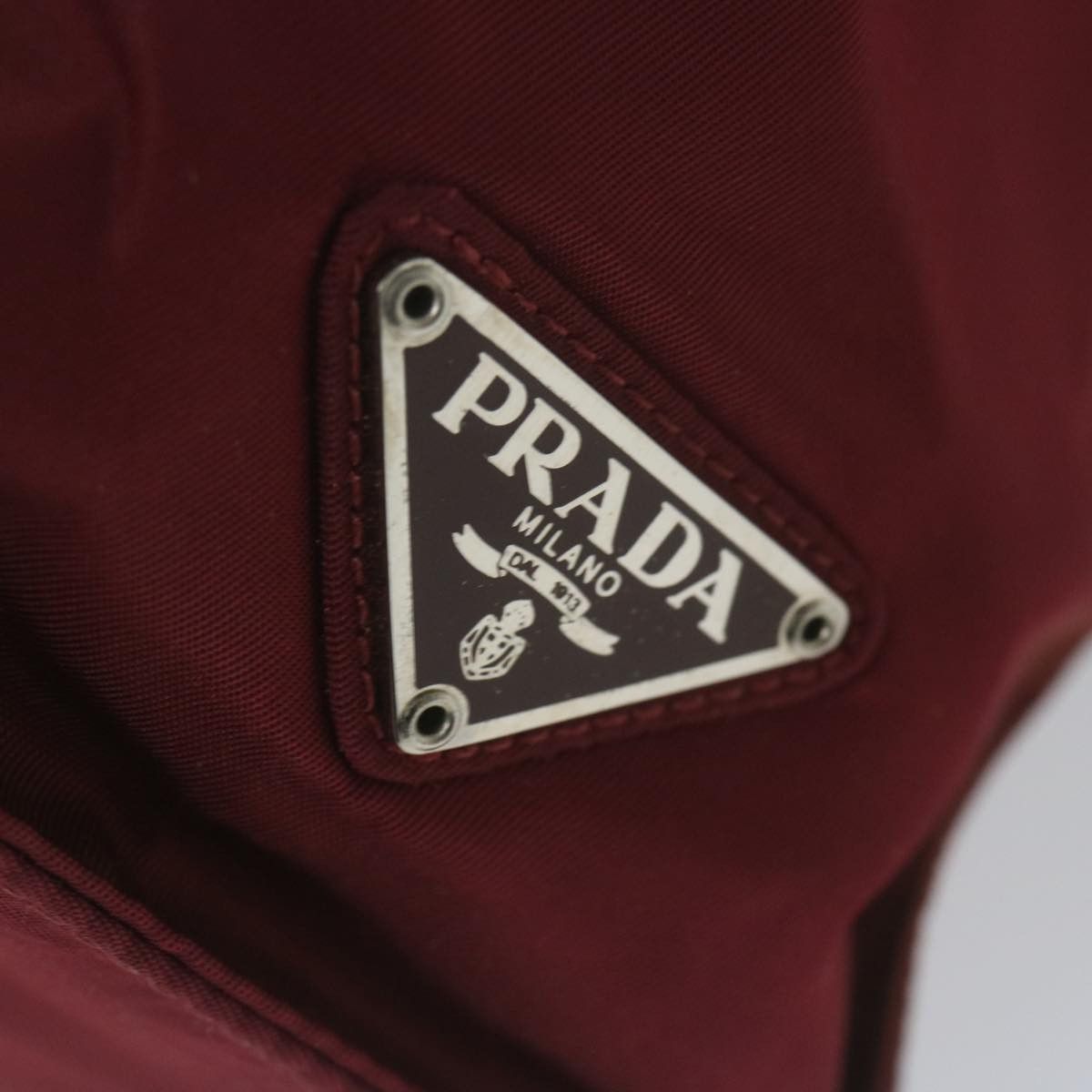 Prada Tessuto Burgundy Synthetic Handbag (Pre-Owned) Size ONE SIZE - 19 Thumbnail