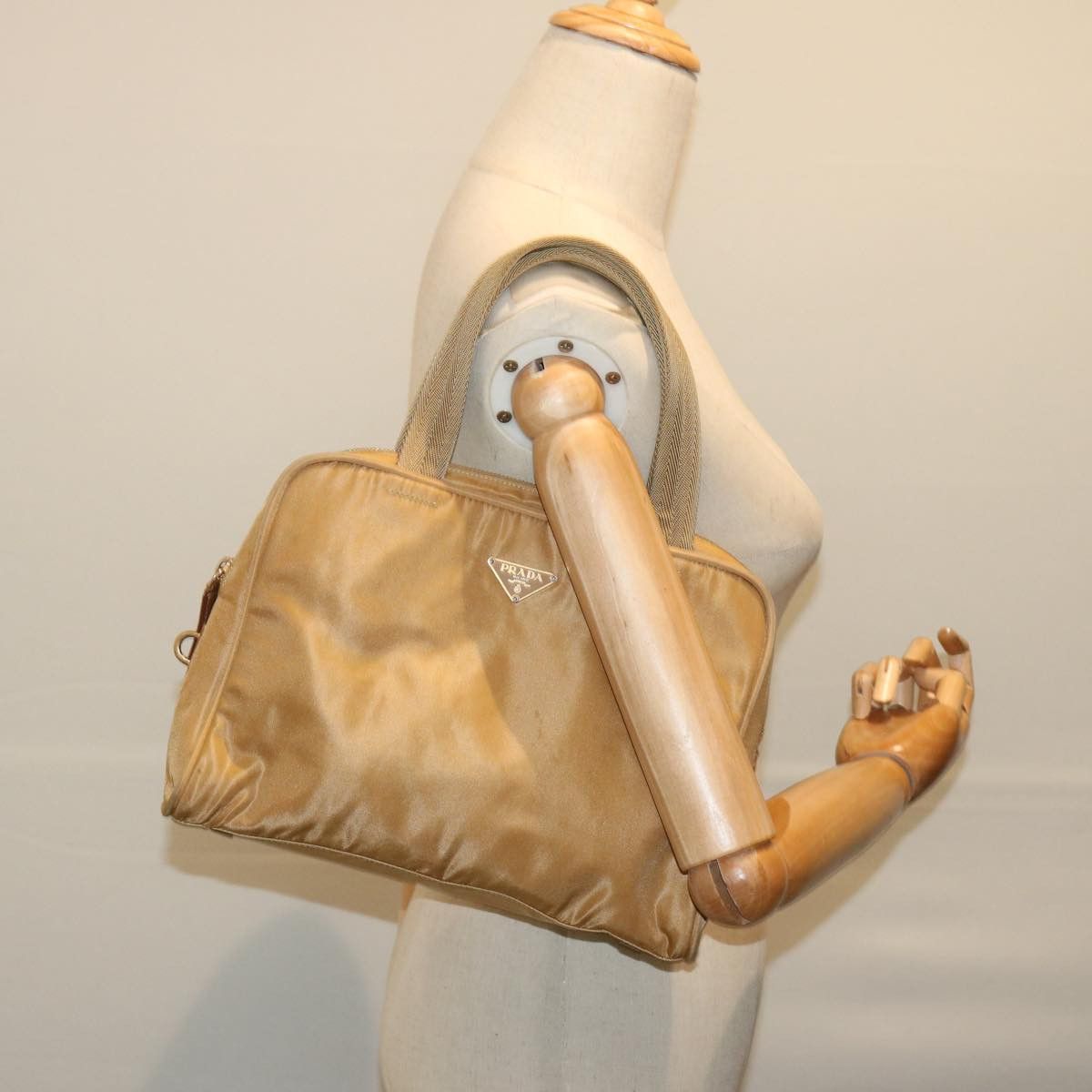 Prada Tessuto Beige Canvas Handbag (Pre-Owned) Size ONE SIZE - 7 Thumbnail
