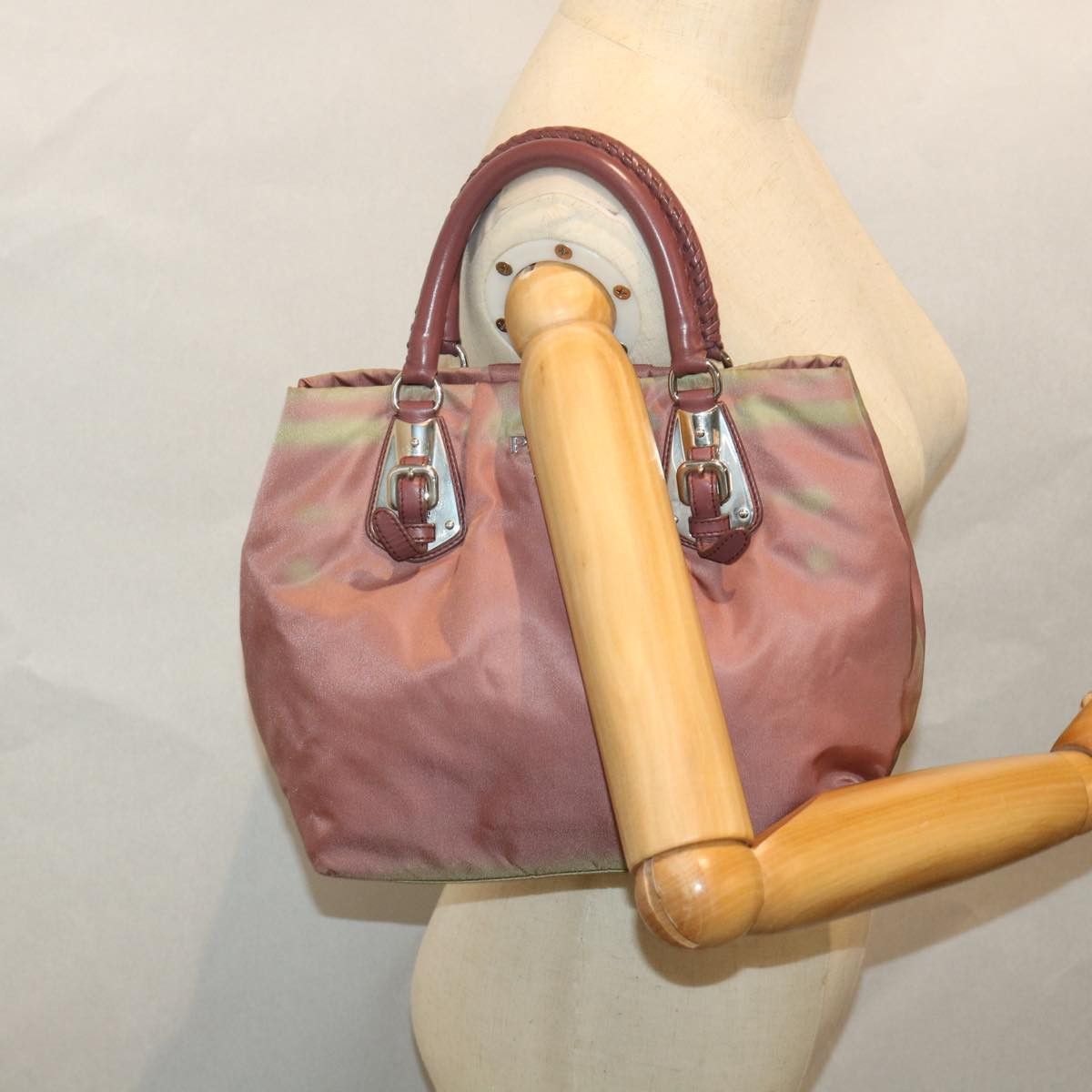 Prada Tessuto Pink Synthetic Handbag (Pre-Owned) Size ONE SIZE - 8 Thumbnail