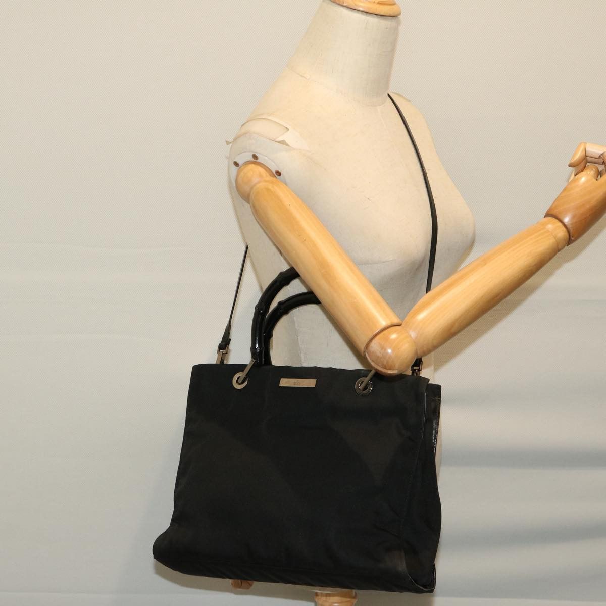 Gucci Bamboo Black Synthetic Handbag (Pre-Owned) Size ONE SIZE - 8 Thumbnail