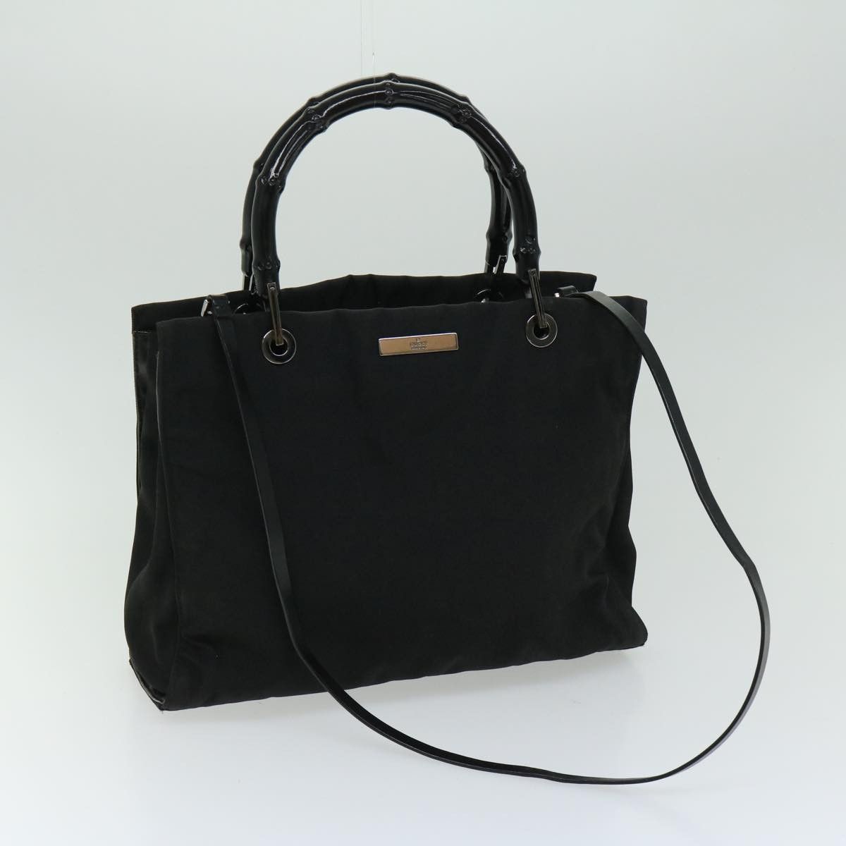 Gucci Bamboo Black Synthetic Handbag (Pre-Owned) Size ONE SIZE - 4 Thumbnail