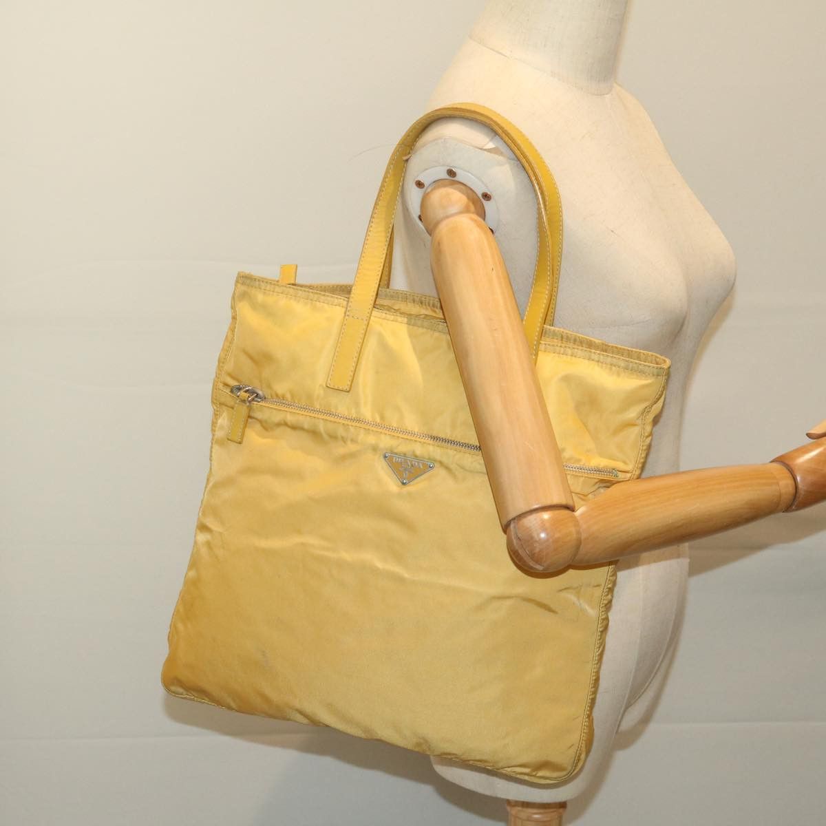 Prada Tessuto Yellow Synthetic Tote Bag (Pre-Owned) Size ONE SIZE - 8 Thumbnail