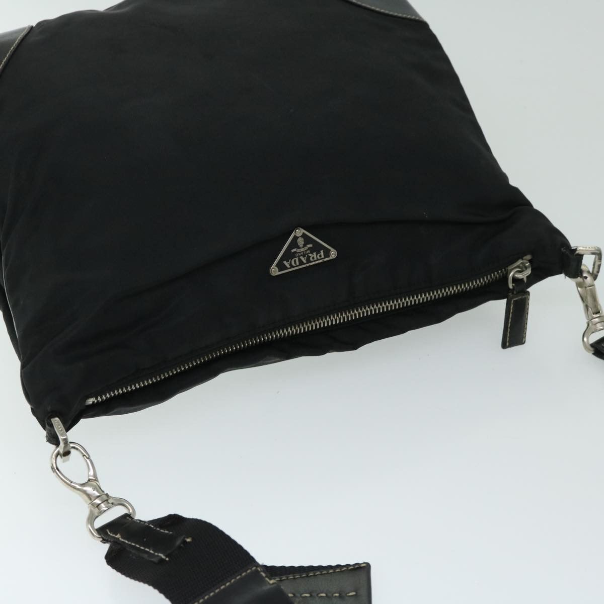 Prada Tessuto Black Canvas Shoulder Bag (Pre-Owned) Size ONE SIZE - 4 Thumbnail