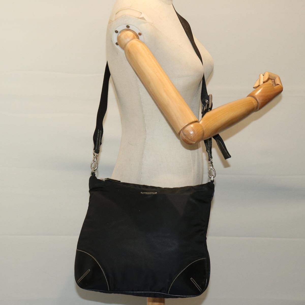 Prada Tessuto Black Canvas Shoulder Bag (Pre-Owned) Size ONE SIZE - 8 Thumbnail