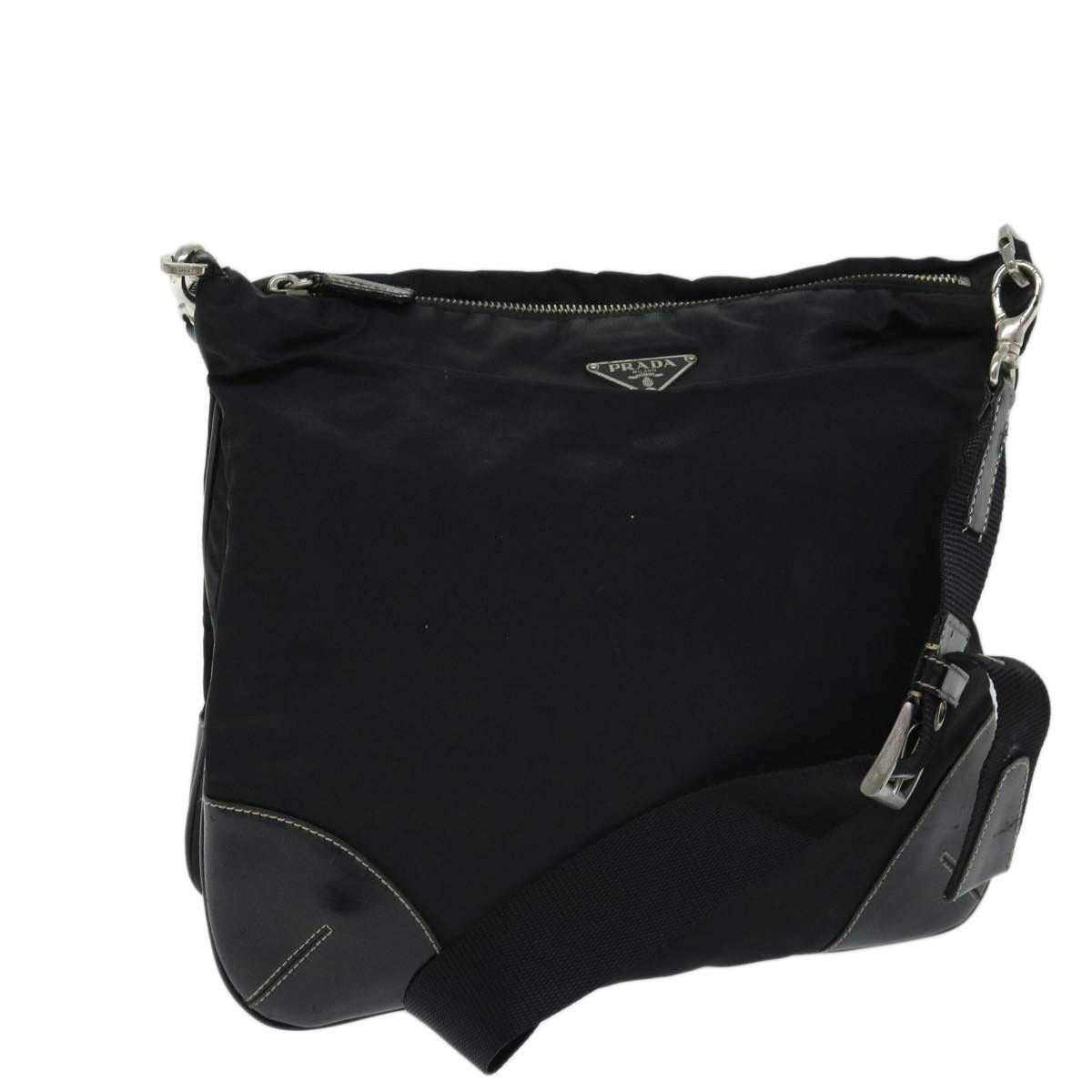 Prada Tessuto Black Canvas Shoulder Bag (Pre-Owned) Size ONE SIZE - 12 Thumbnail