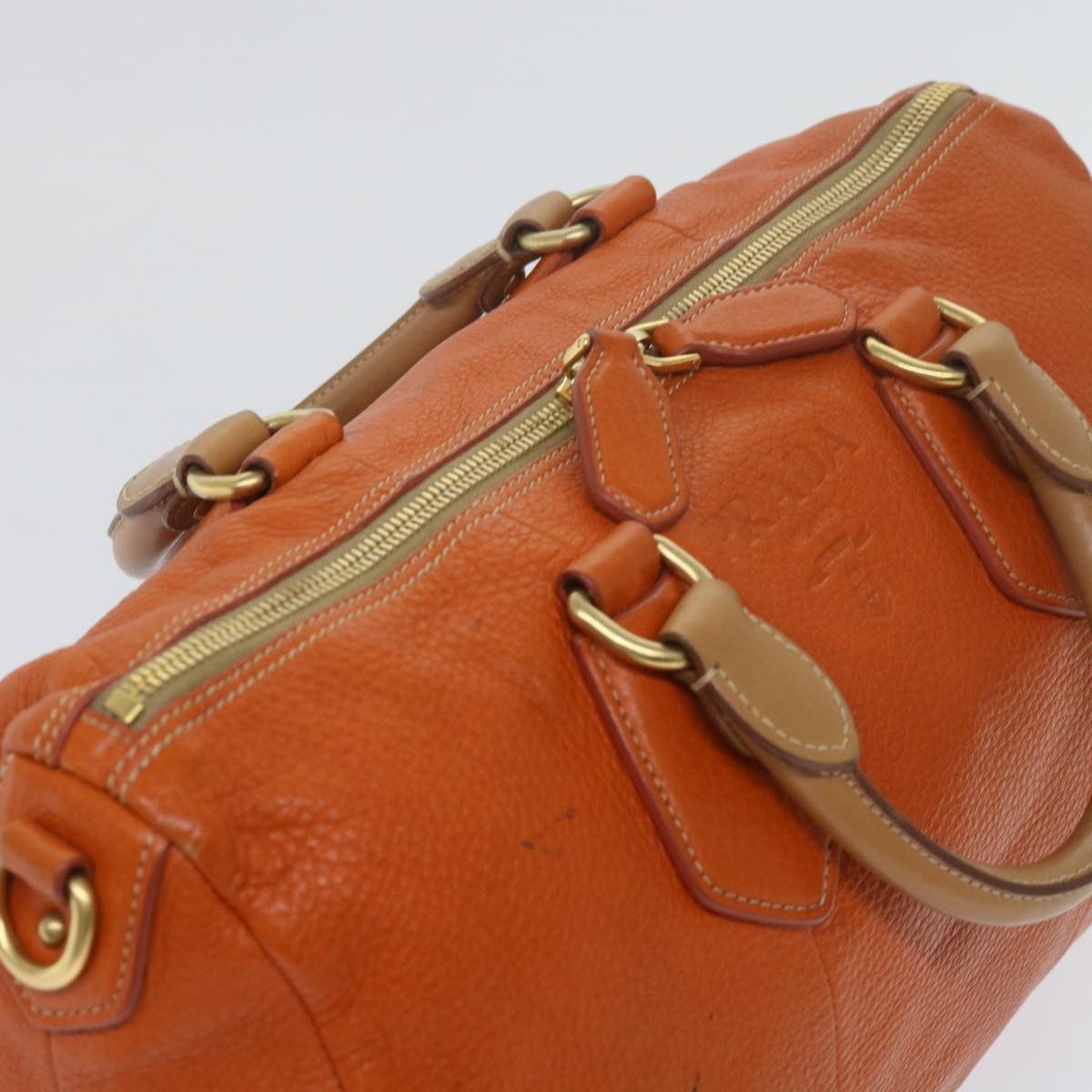 Prada Orange Leather Handbag (Pre-Owned) Size ONE SIZE - 10 Thumbnail