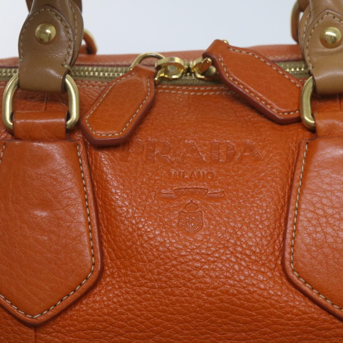 Prada Orange Leather Handbag (Pre-Owned) Size ONE SIZE - 11 Thumbnail
