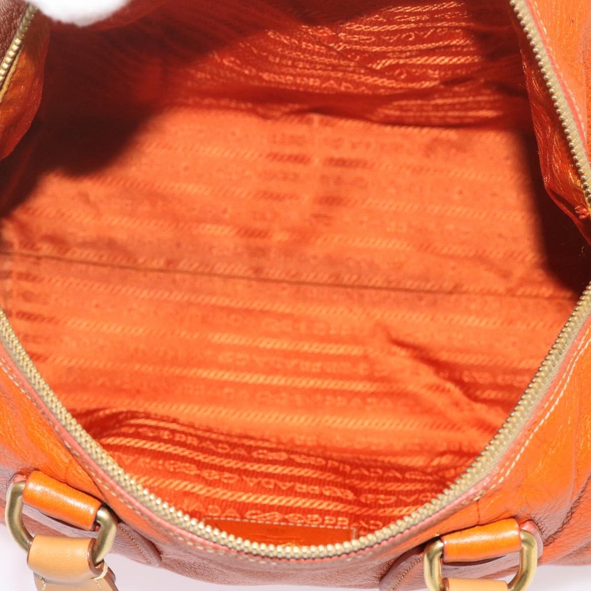 Prada Orange Leather Handbag (Pre-Owned) Size ONE SIZE - 5 Thumbnail