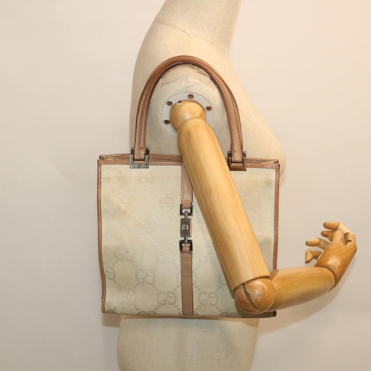 Gucci Gg Canvas Beige Canvas Handbag (Pre-Owned) Size ONE SIZE - 8 Thumbnail
