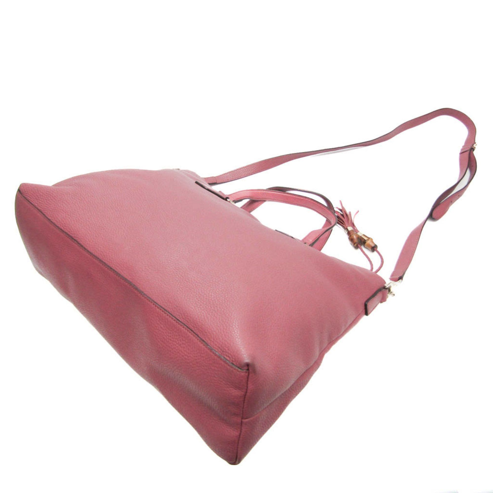 Gucci Bamboo Pink Leather Tote Bag (Pre-Owned) Size ONE SIZE - 2 Thumbnail