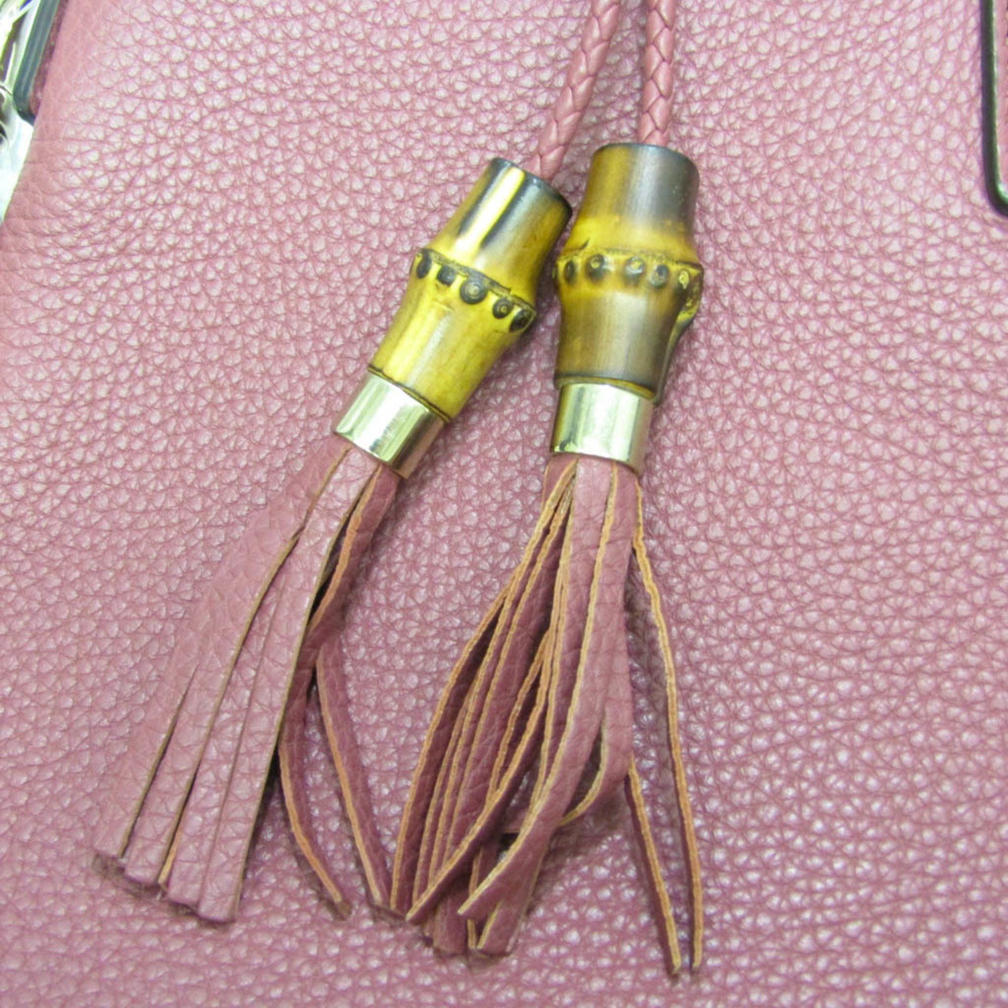 Gucci Bamboo Pink Leather Tote Bag (Pre-Owned) Size ONE SIZE - 10 Thumbnail