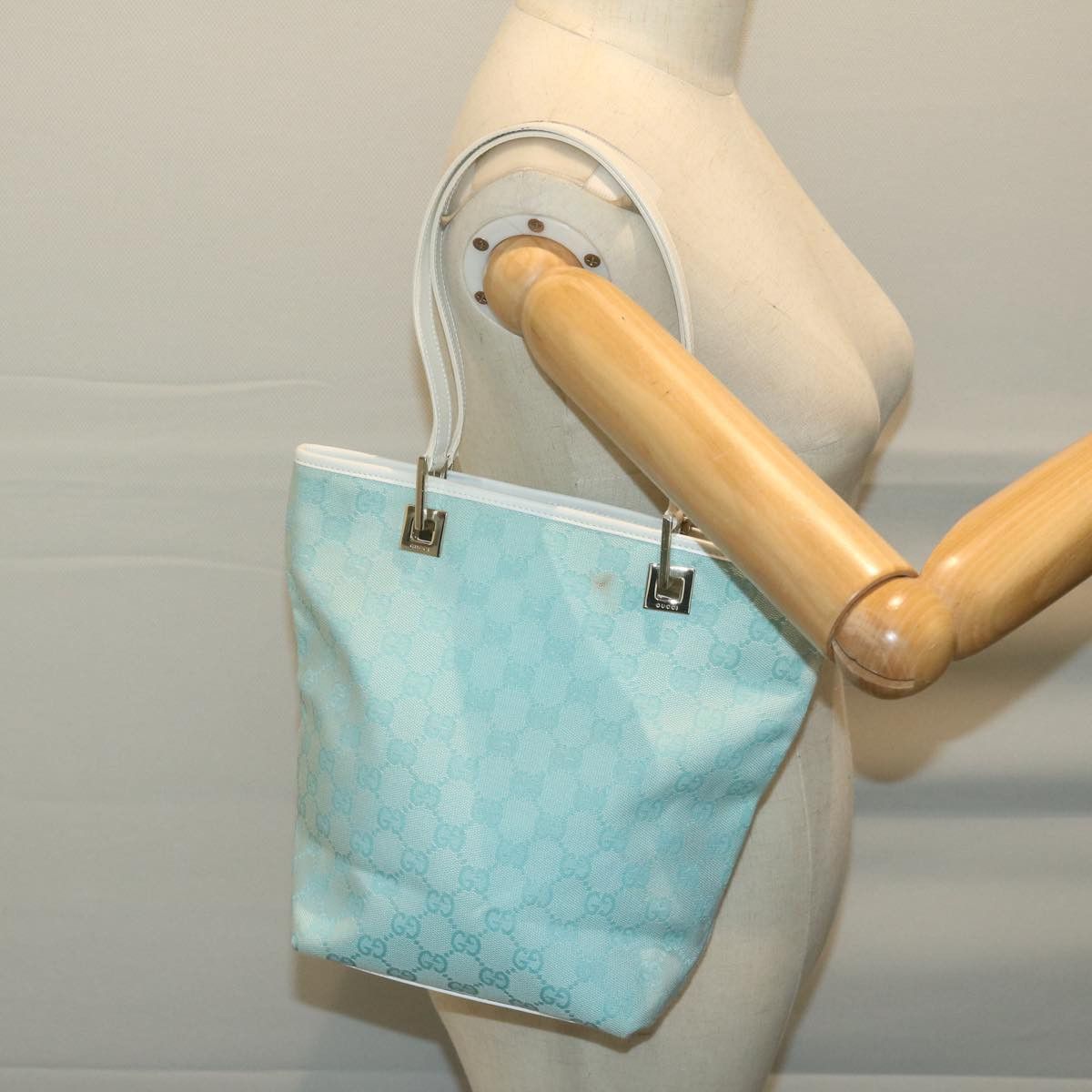 Gucci Gg Canvas Blue Canvas Tote Bag (Pre-Owned) Size ONE SIZE - 7 Thumbnail