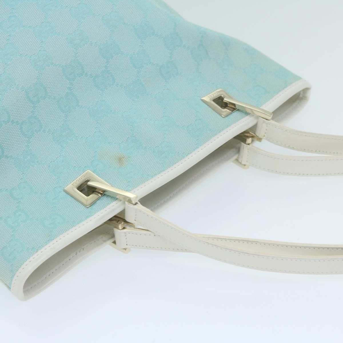 Gucci Gg Canvas Blue Canvas Tote Bag (Pre-Owned) Size ONE SIZE - 4 Thumbnail