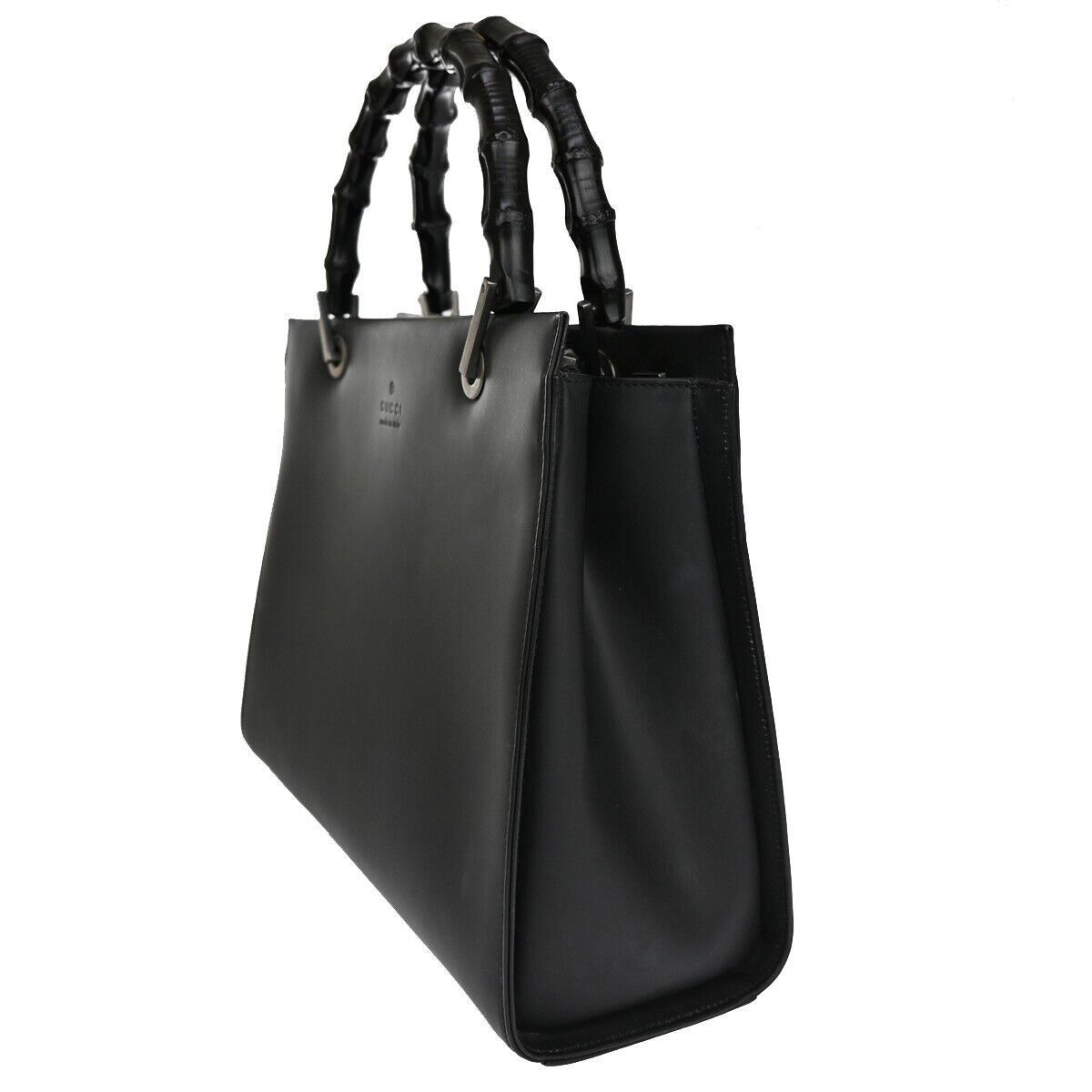 Gucci Bamboo Black Leather Handbag (Pre-Owned) Size ONE SIZE - 17 Thumbnail