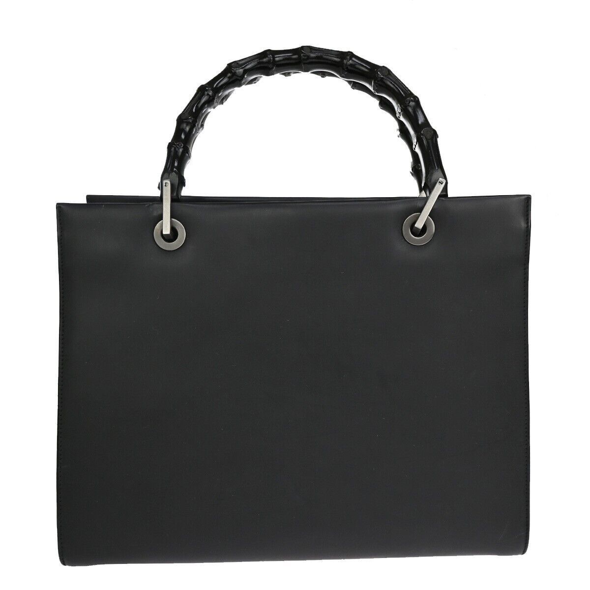 Gucci Bamboo Black Leather Handbag (Pre-Owned) Size ONE SIZE - 2 Thumbnail