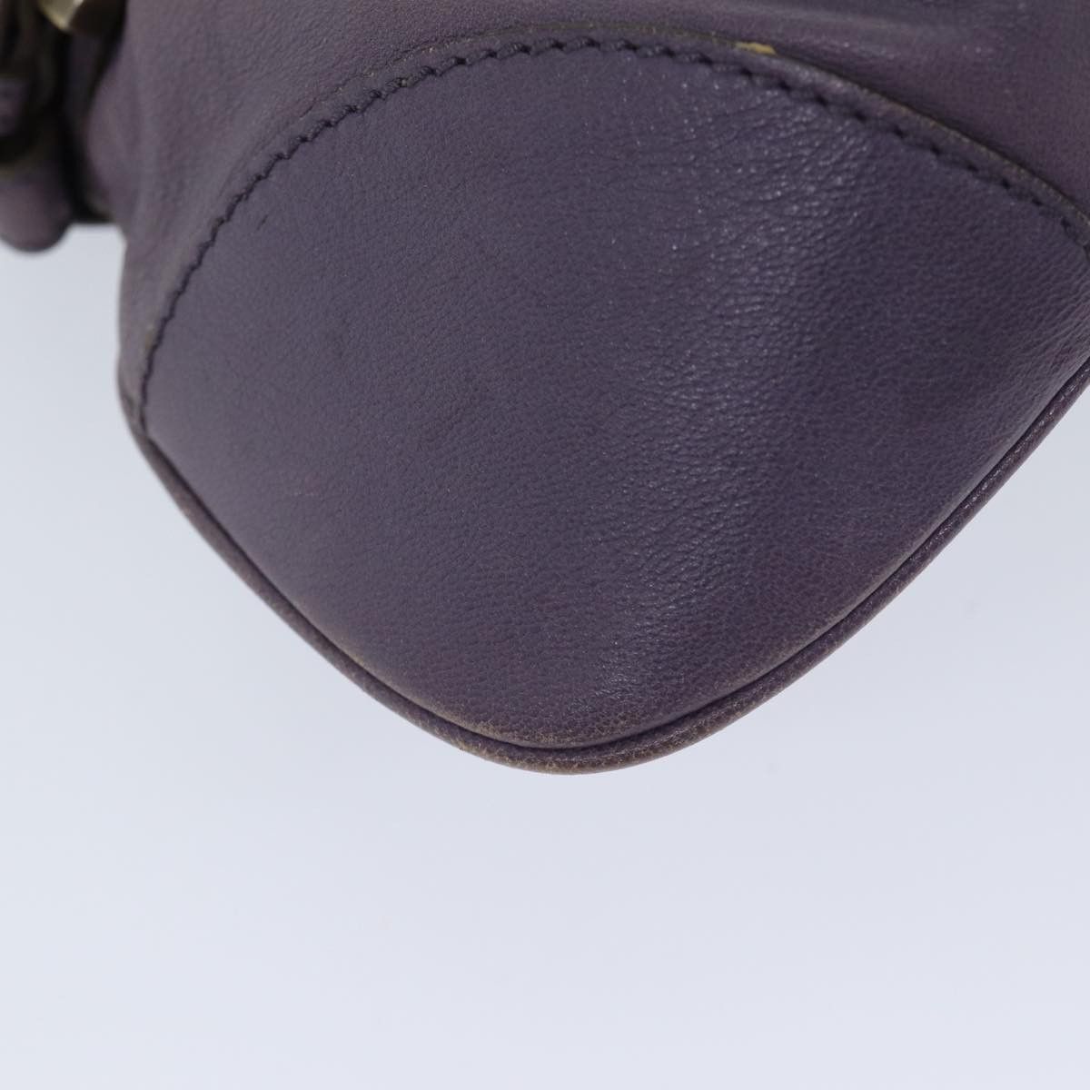 Salvatore Ferragamo Gancini Purple Leather Handbag (Pre-Owned) Size ONE SIZE - 17 Thumbnail
