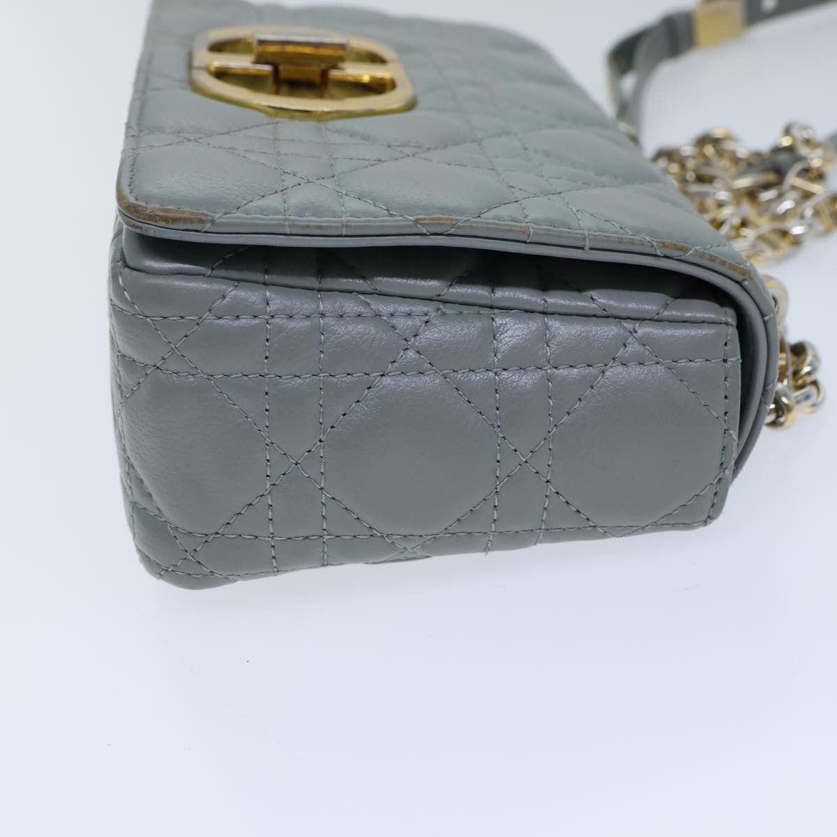 Dior Caro Grey Leather Shoulder Bag (Pre-Owned) Size ONE SIZE - 9 Thumbnail