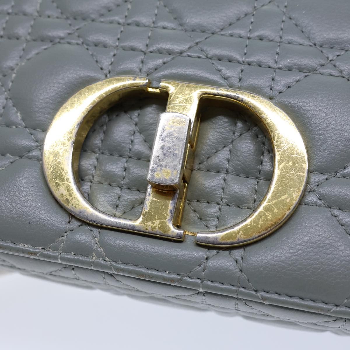Dior Caro Grey Leather Shoulder Bag (Pre-Owned) Size ONE SIZE - 19 Thumbnail